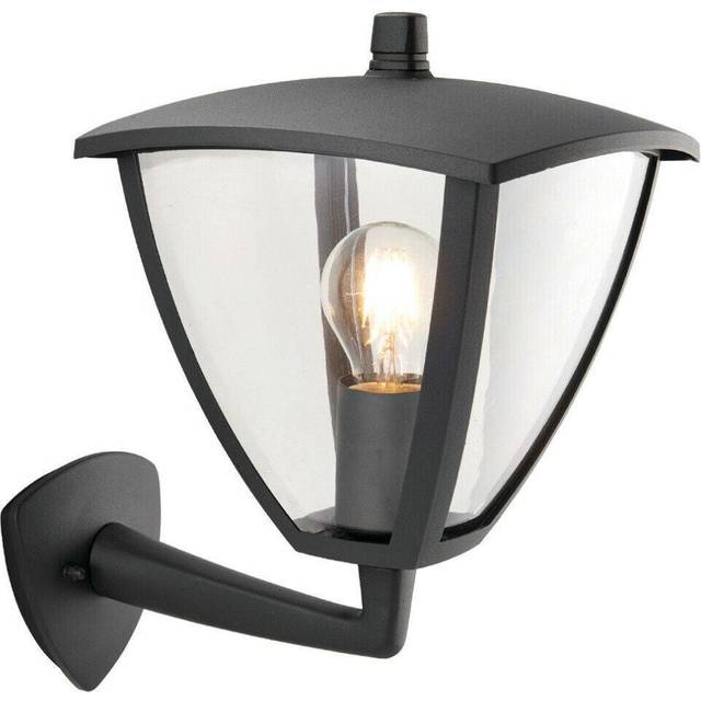 IP44 Outdoor Wall Lamp Textured Grey Curved Modern Lantern Porch Dome Light