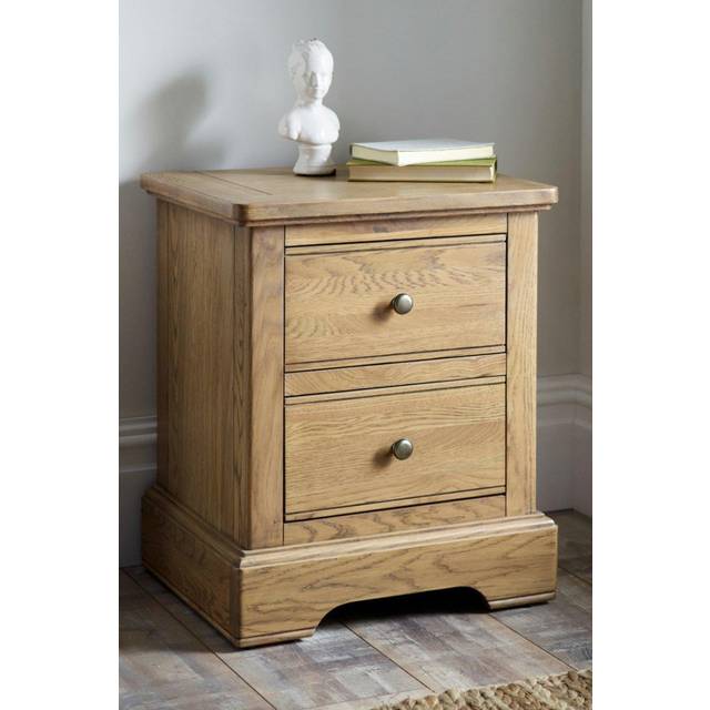 Bordeaux Oak 2 Drawer Bedside - Brown - One Size