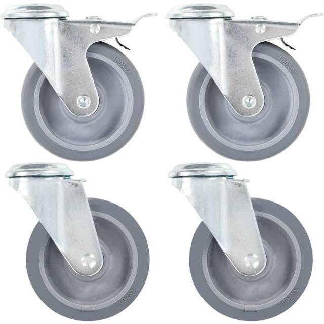 vidaXL 12 pcs Bolt Hole Swivel Casters 100 mm