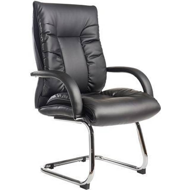Derby high back visitors chair - black faux leather - Black