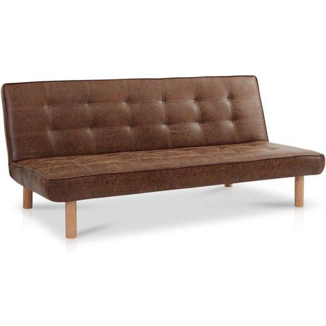 Home Detail Salerno Air Leather Brown Sofa Bed, Brown