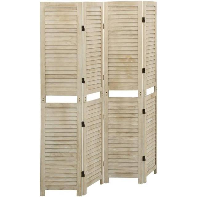 Rumsavdelare 4 paneler 140x165 cm massivt paulowniaträ