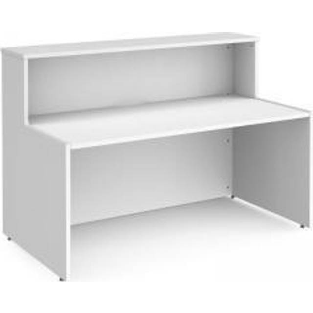 Welcome White Reception Desk - White with Beech Top