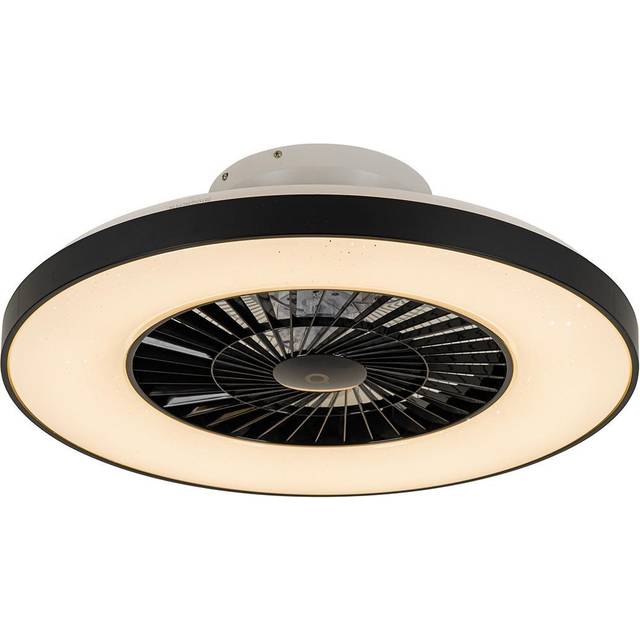 Qazqa - Smart Ceiling Fan Black with Star Effect 60cm incl. led Dimmable with Remote Control - Climo