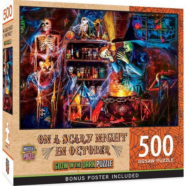 MasterPieces 500 Piece Glow in The Dark Halloween Jigsaw Puzzle - A Dark Brew - 15x21