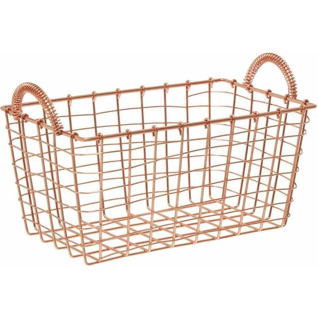 Premier Housewares Vertex Copper Finish Rectangular Basket - Brown - 25 x 15 x 15cm
