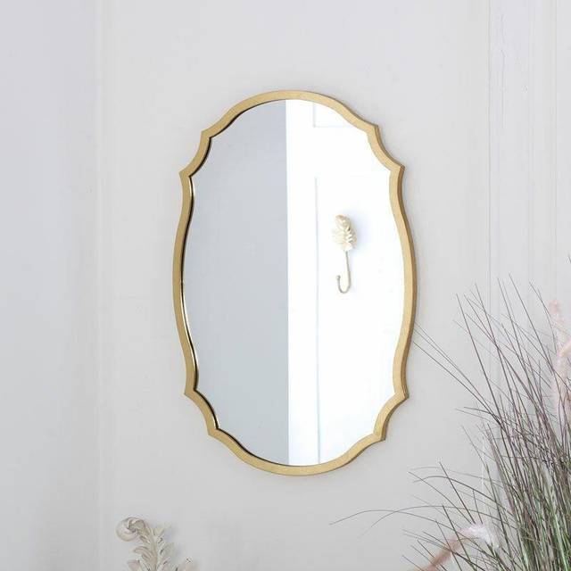 Decorative Gold Wall Mirror 43cm x 61cm Material: Mirrors