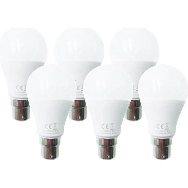 Extrastar 7W Led Ball Bulb B22 Daylight 6500K Pack Of 6, White