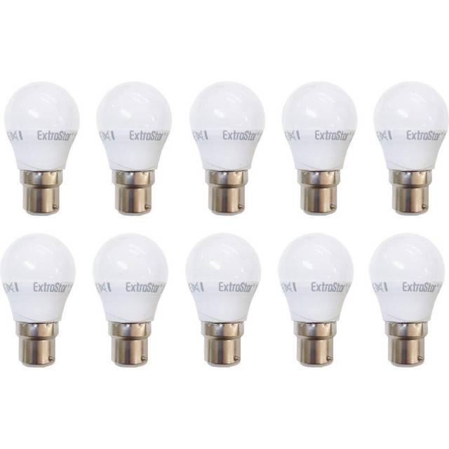 ExtraStar 10 Pack B22 4W Daylight Ball LED Light Bulb - White - 8 x 4.5 x 4.5cm