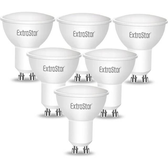 GU10 7W led Light bulb Warm White, 3000K (Pack of 6) - Extrastar