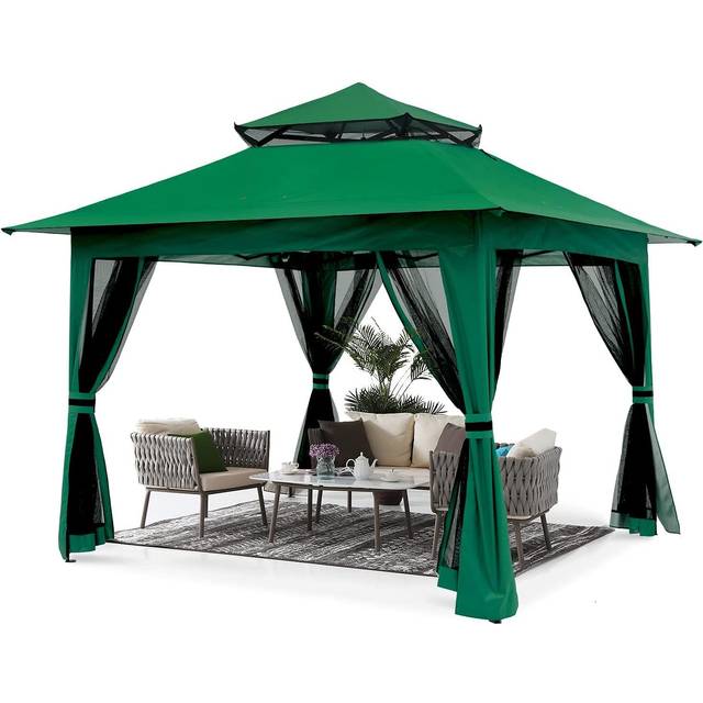 ABCCANOPY 3.6x3.6 Pop up Gazebo Tent Outdoor Canopy Shelter with Netting (Gray)
