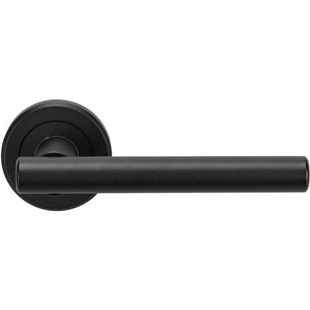 Serozzetta Philadelphia Matt Black Round Rose Door Handle - 1 Pair