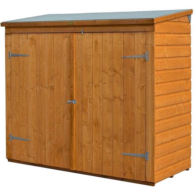 Shiplap Wallstore Garden Storage - 1640 x 1825 x 825mm - Dipped Honey-Brown - Rowlinson