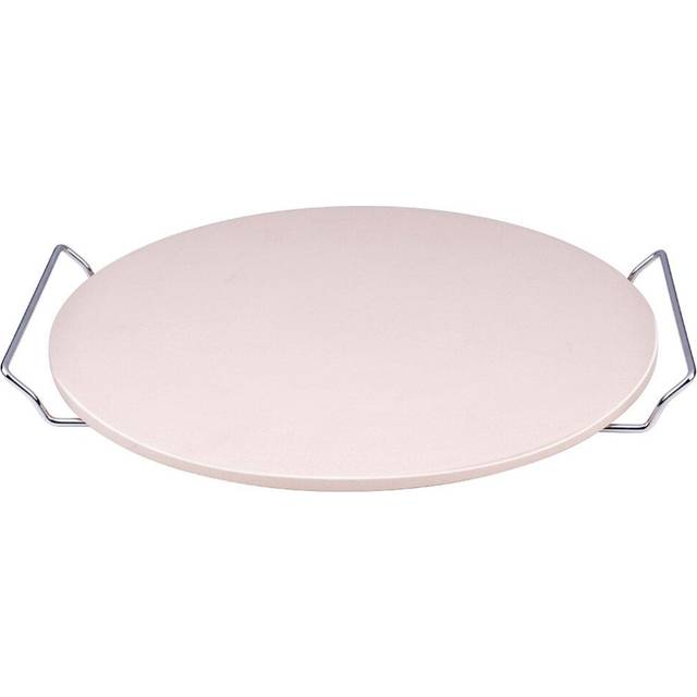 33cm 13'' Pizza Stone W/Chrome Stand Oven Baking Grill BBQ Italian Ceramic Tray