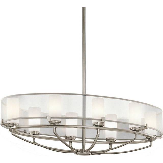8 Bulb Chandelier Hanging Pendant LIght Classic Pewter LED G9 3.5W Bulb