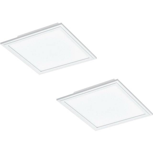 2 PACK Wall / Ceiling Light White Aluminium 300mm Square Panel 16W LED 4000K