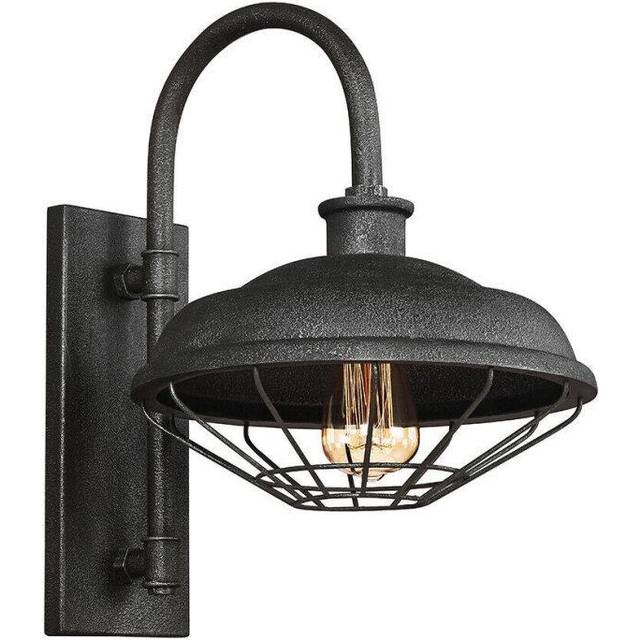 Wall Light Gooseneck Metal Arched Shade Design Slated Grey Metal LED E27 60W