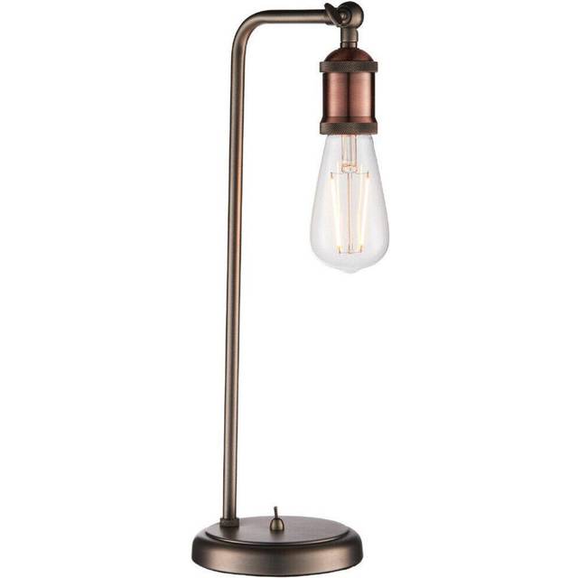 Modern Hangman Table Lamp Aged Copper Pewter Industrial Metal Arm Bedside Light