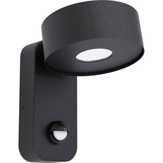 IP44 Outdoor Wall Light & PIR Sensor Black Zinc Steel 6W Built in LED
