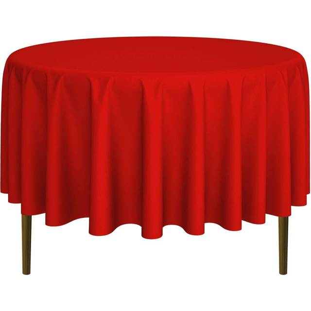 Lann's Linens - 90 Round Premium Tablecloth for Wedding/Banquet/Restaurant - Polyester Fabric Table Cloth - Red