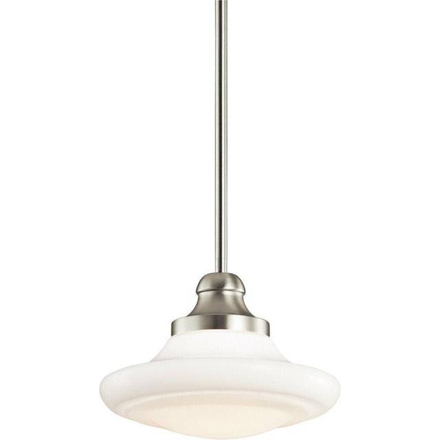 1 Bulb Ceiling Pendant Light Fitting Brushed Nickel LED E27 75W Bulb