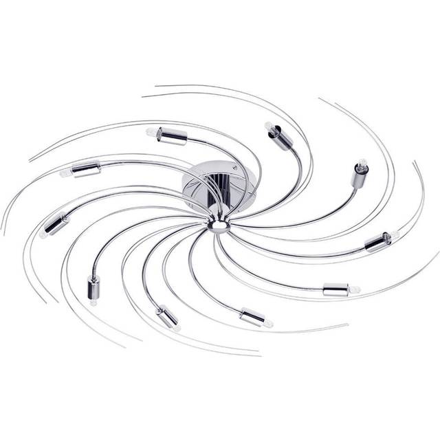 Litecraft Vortex 10 Arm  Semi Flush Ceiling Light - Polished Chrome