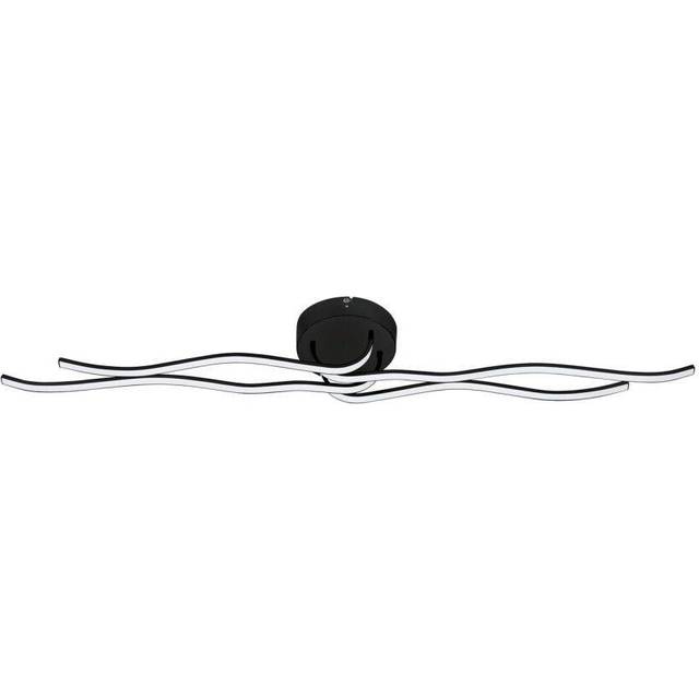 Wall Flush Ceiling Light Colour Black Shade White Plastic Bulb LED 40W Included