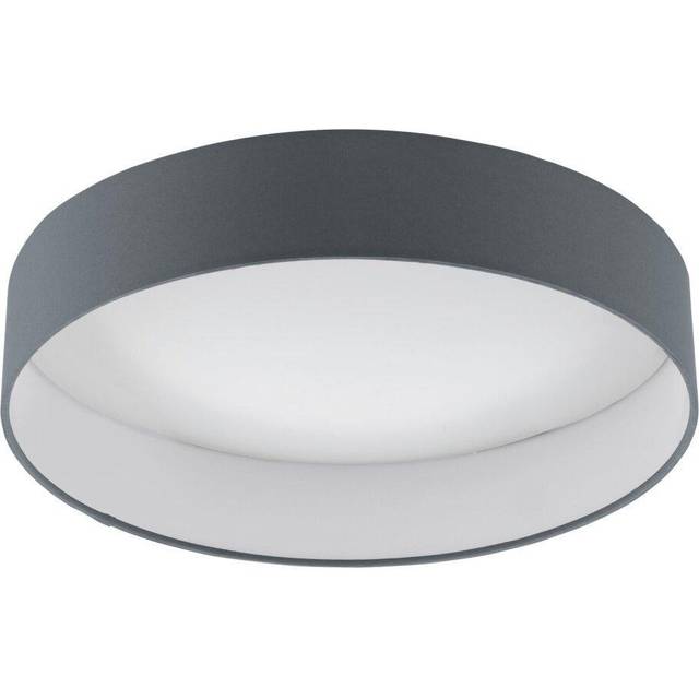 Flush Ceiling Light Colour White Shade Anthracite Fabric Bulb LED 18W Included