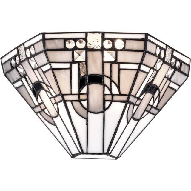 Tiffany by Tiff 2 Light Art Deco Wall Light - Antique Brass