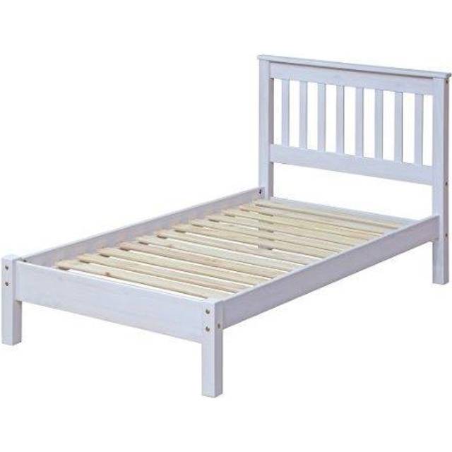 White Corona Pine Single Bed 3ft Solid Wood Low Foot End Bedframe Slatted Base