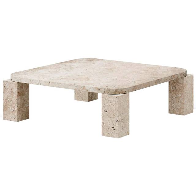 New Works Atlas coffee table 82x82 cm Unfilled Travertine