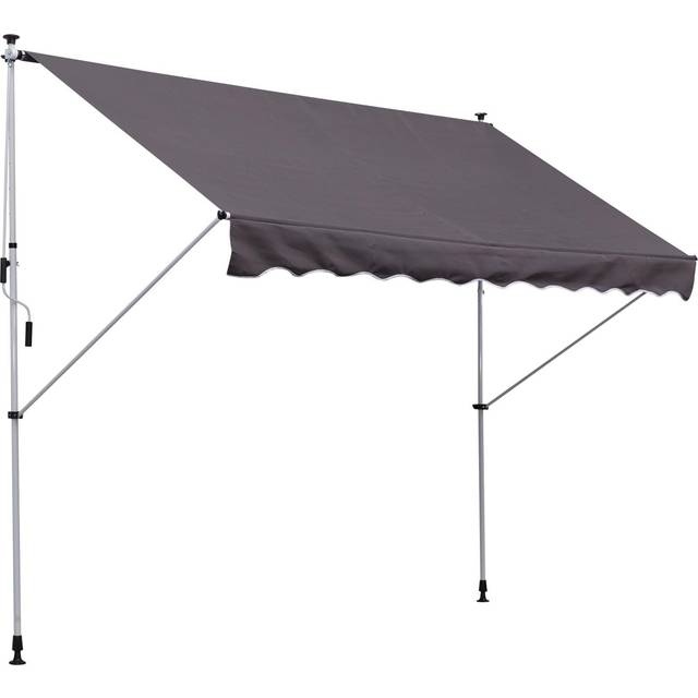 3m W x 1.5m D Retractable Patio Awning - Grey (170cm H X 300cm W X 175cm D)