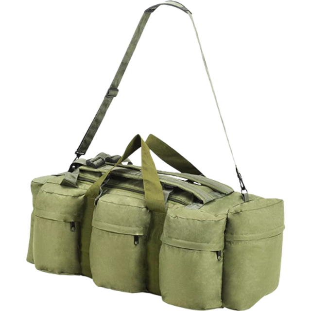 vidaXL 3-i-1 Militärinspirerad duffelväska 90 L olivgrön