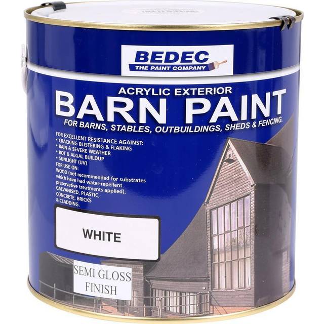Bedec White Semi Gloss Barn Paint 2.5L - BEDEC Paint