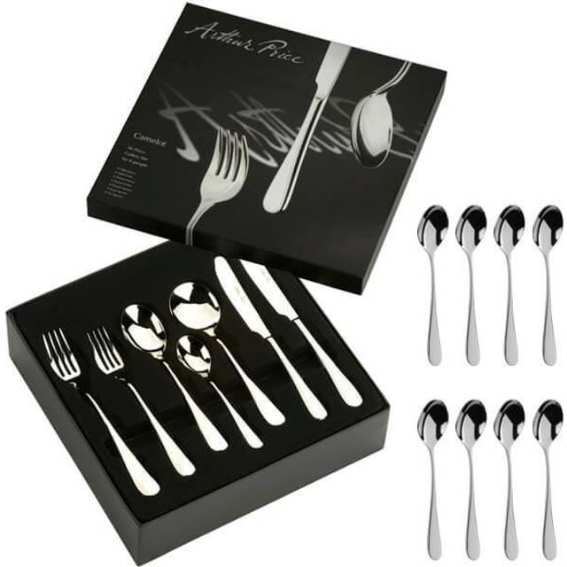 Camelot 56 Piece 18/10 Stainless Steel Cutlery Set, Service for 8 - Silver (56)