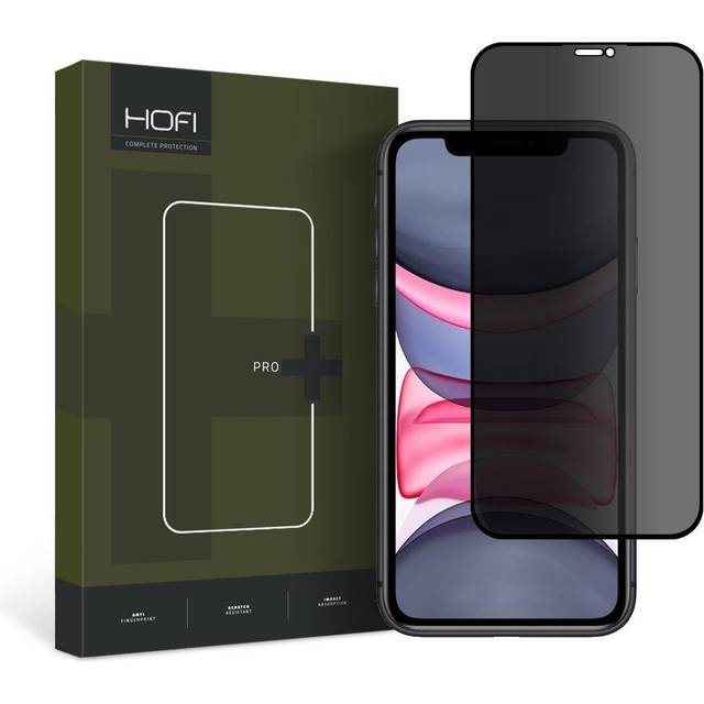 iPhone 11 / iPhone XR Hofi Anti Spy Pro+ Privacy Härdat Glas Skärmskydd - 9H - Svart Kant