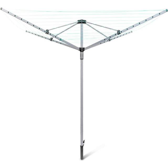 Relaxdays, metall, vikbar torkställning klädlina med markspik 49 m klädstreck med 4 sidor extra robust, 184 x 242 cm