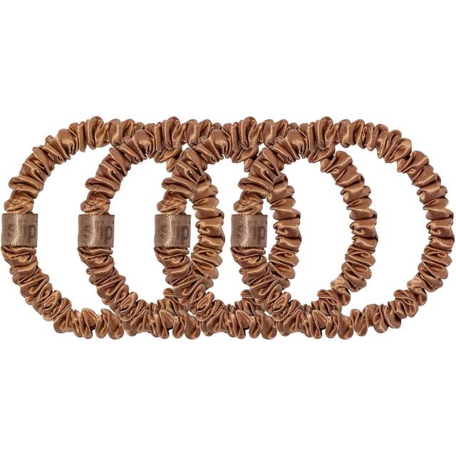 Slip Copper Skinny Silk Scrunchies Pack of Four - COPPER