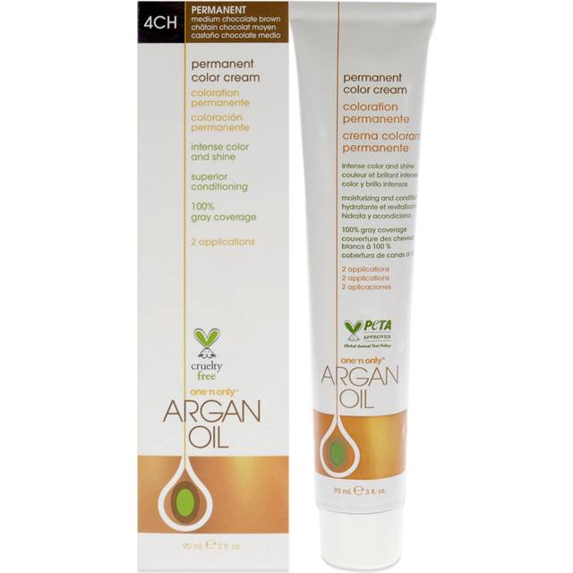 Argan Oil Permanent Color Cream - 4CH Medium Chocolate Brown by One n