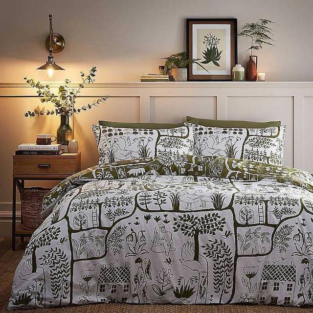 furn. Frida Duvet Cover & Pillowcase Set - Moss Green
