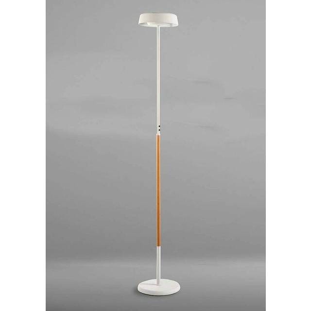Mantra Noa Floor Lamp 2 Light 21W Down 9W Up LED 3000K 3000lm Touch Dimmer Matt White/Beech