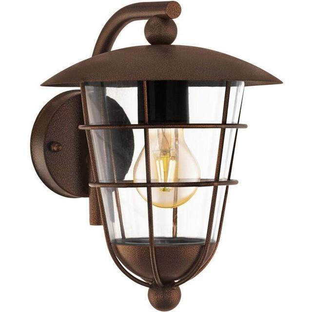 IP44 Outdoor Wall Light Brown Fisherman Lantern 1 x 60W E27 Bulb Porch Lamp
