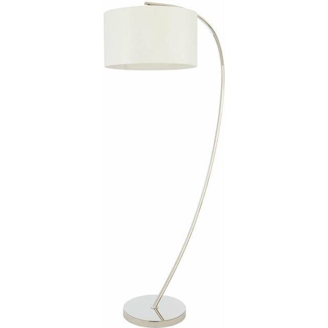 1.5m Curved Floor Lamp Nickel & White Shade Arched Standing Living Room Light