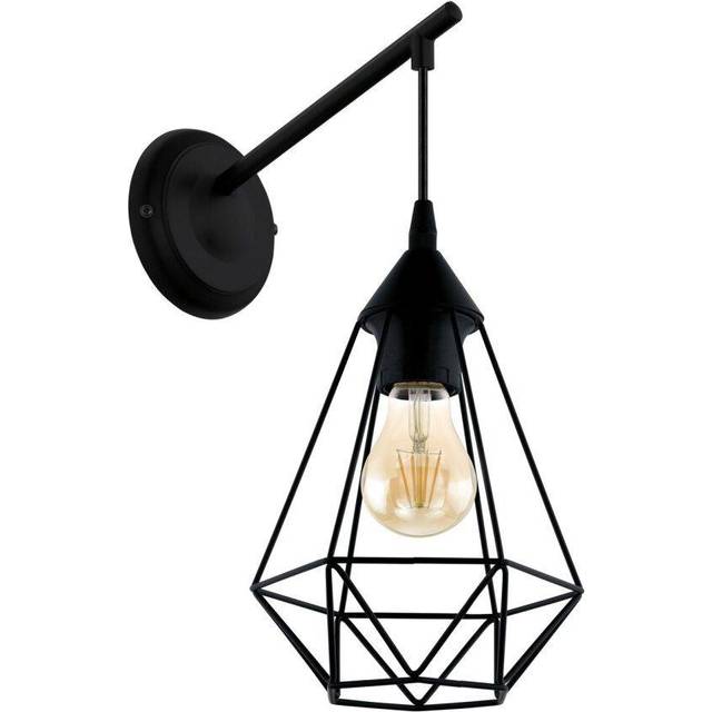 LED Wall Light / Sconce Black Steel Geometirc Wire Shade 1 x 60W E27 Bulb