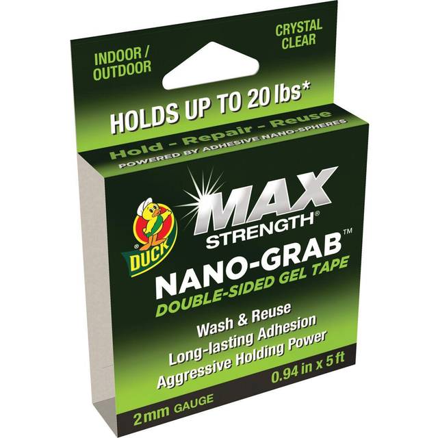 Duck Max Strength dubbelsidig nanotejp – återanvändbar stark självhäftande tejp – tvättbar avtagbar geltejp – väggsäker