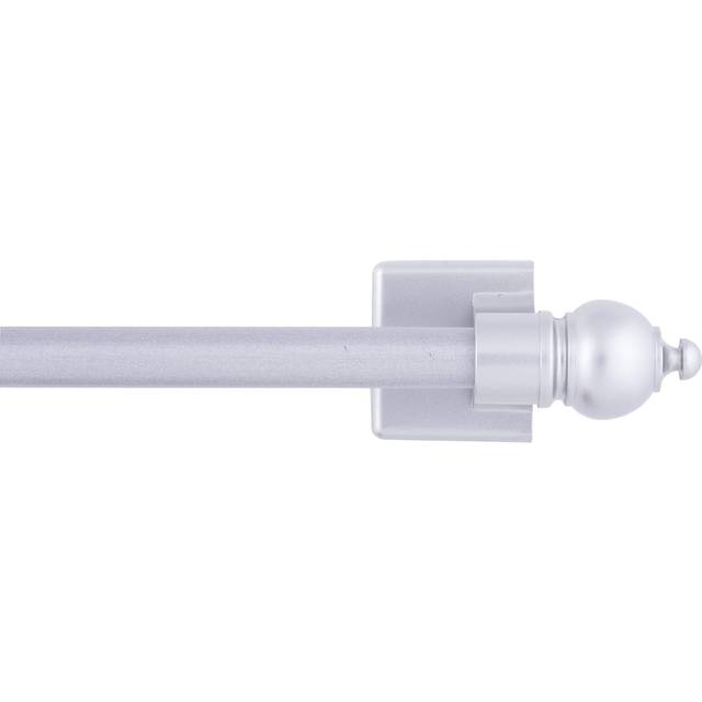 "Kenney 40343 Silver 7/16"""""""" Multi-Use Adjustable Petite Cafe Magnetic Rod  16-28""""""""  Satin  1"