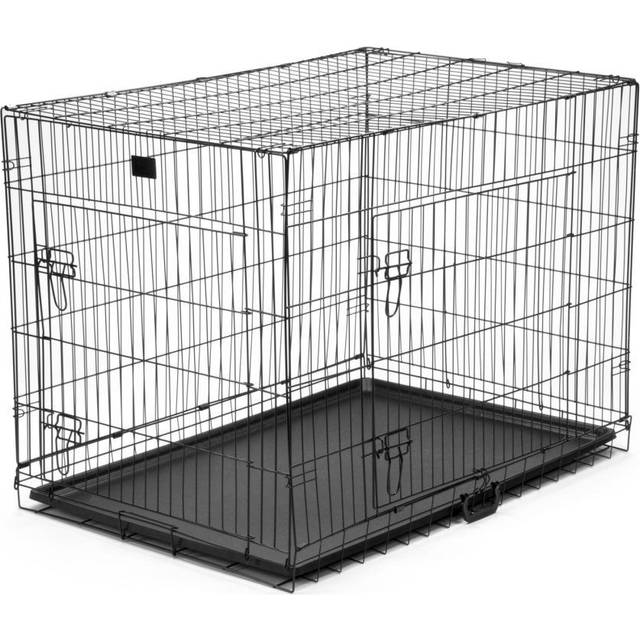 Dog cage puppy training crate metal foldable pet transport carrier with cover