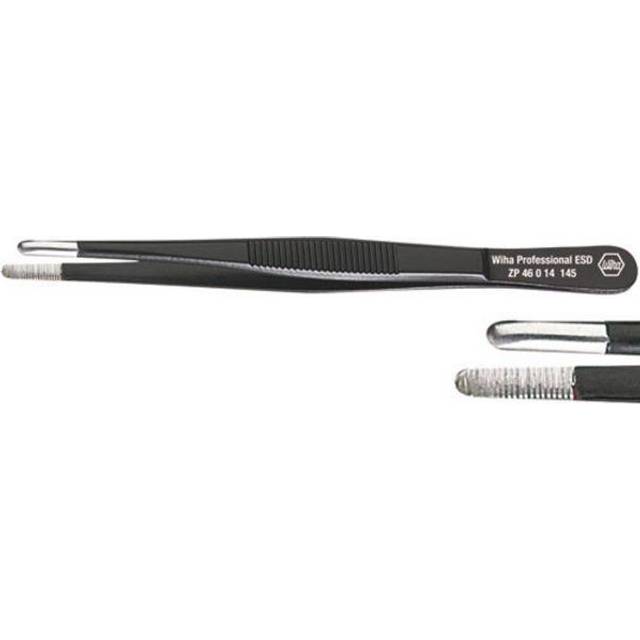 Wiha Professional ESD Pincet Stump - Rustfrit Stål/Sort