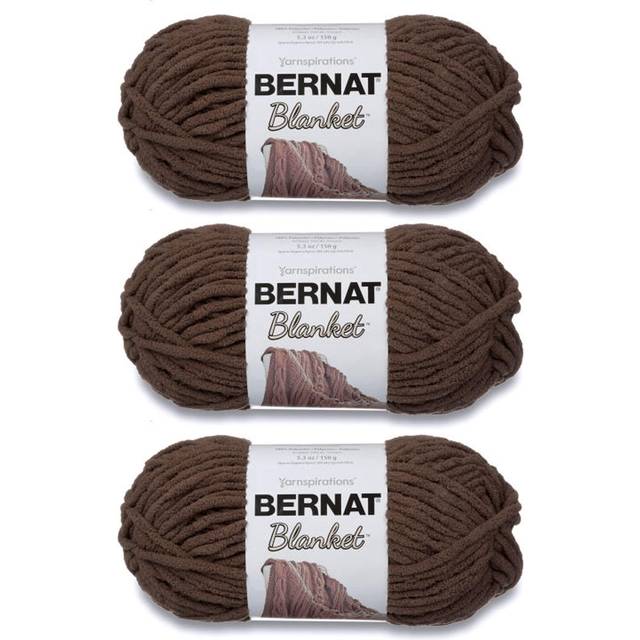 Bernat Blanket Taupe Yarn - 3 Pack of 150g/5.3oz - Polyester - 6 Super Bulky - 108 Yards - Knitting  Crocheting  Crafts & Amigurumi  Chunky Chenille Y