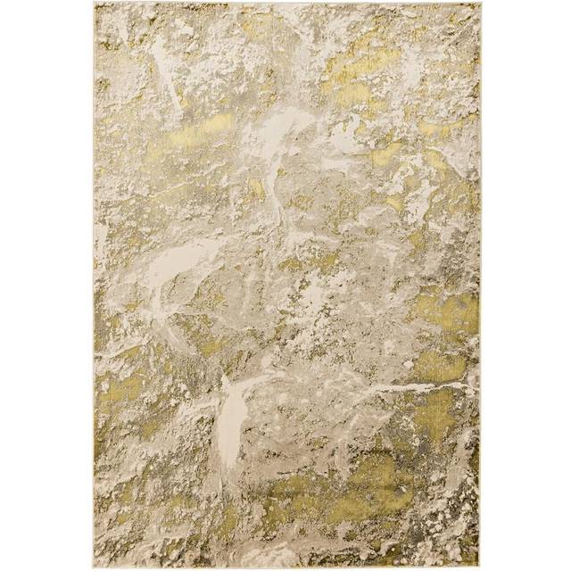 (Large  200x290cm) Aurora Lustre AU06 Marble Rugs in Gold Yellow